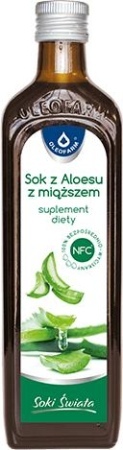 ALOES 100% sok z miąższem 500ml Oleofarm          