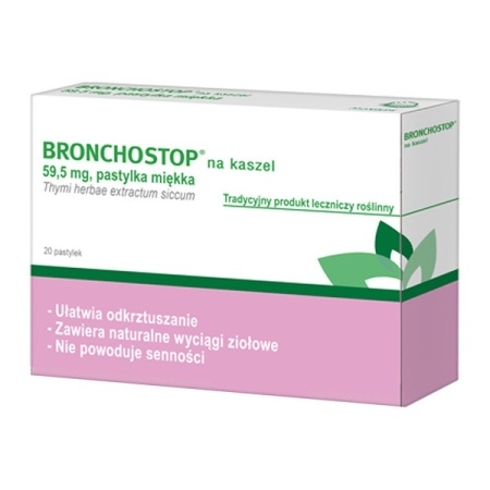 BRONCHOSTOP na kaszel pastylki miękkie * 20       