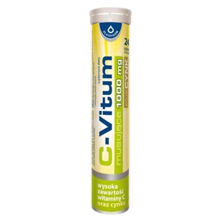 C-VITUM musujące 1000mg *24tabl. smak cytrynowy   