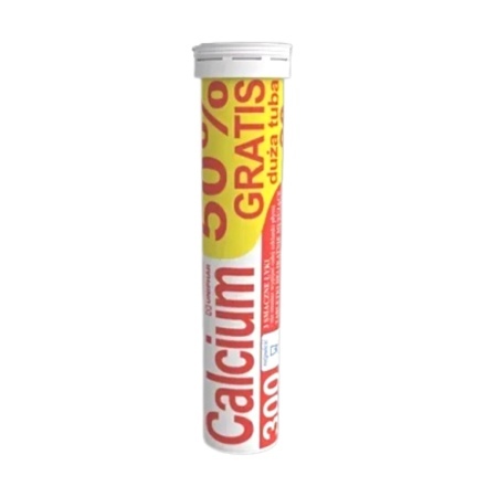 CALCIUM 300 pomarańczowe 10+10 tabl. Uniphar      