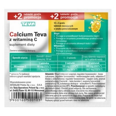 CALCIUM PLIVA tabl.mus.*12 Z VIT.C +2 gratis      