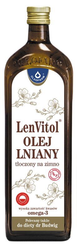 LenVitol olej lniany tłoczony na zimno - płyn 1 l