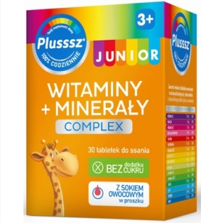 PLUSSSZ JUNIOR WITAMINY + MINERALY COMPLEX * 30 TA